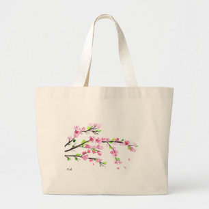 Cherry blossoms large tote bag