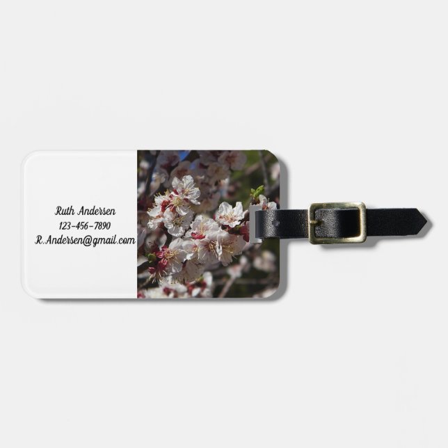 Cherry Blossoms Luggage Tag (Front Horizontal)