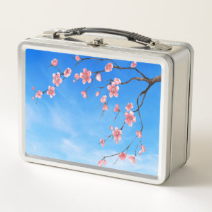 Cherry Blossoms Metal Lunch Box