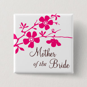 Cherry Blossoms Mother of the Bride Button