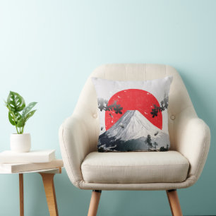 Cherry Blossoms Mount Fuji Japan Cushion