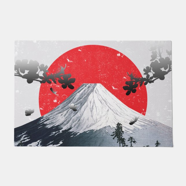 Cherry Blossoms Mount Fuji Japan Doormat (Front)