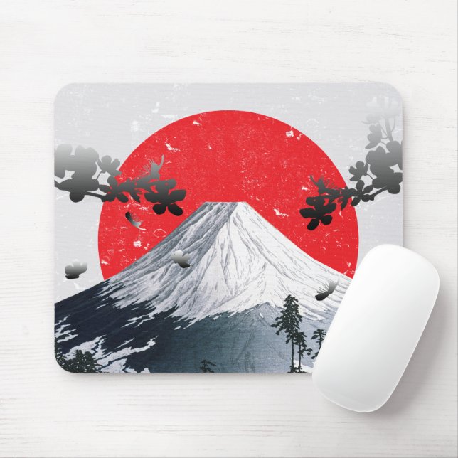 Cherry Blossoms Mount Fuji Japan Mouse Mat (With Mouse)