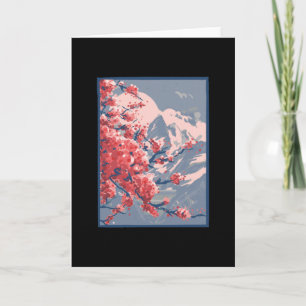 Cherry Blossoms Mountain Card