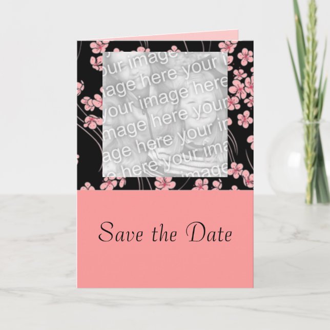 Cherry Blossoms on Black  Photo Card (Front)