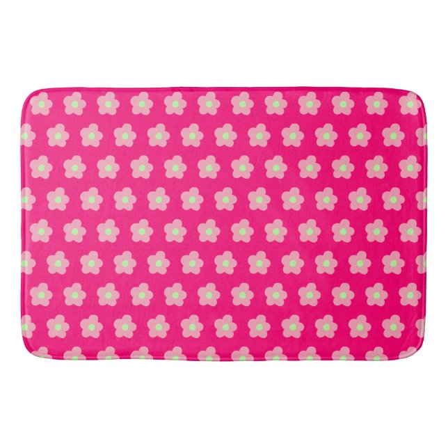 Cherry Blossoms on Pink Bath Mat (Front)