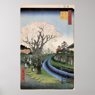 Cherry Blossoms on the Banks of the Tama River Poster