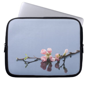 Cherry blossoms on water laptop sleeve
