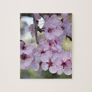 Cherry blossoms pale pink & white jigsaw puzzle