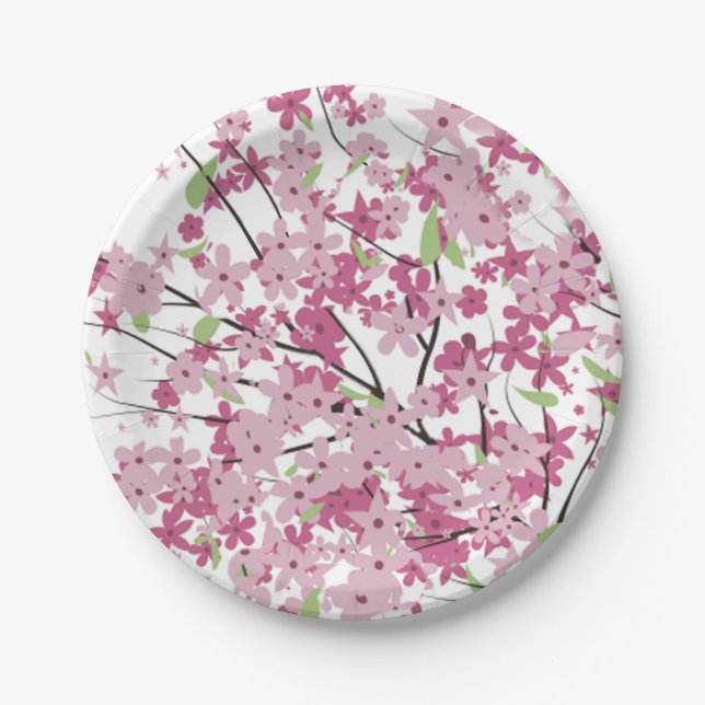 Cherry Blossoms Paper Plates (Front)