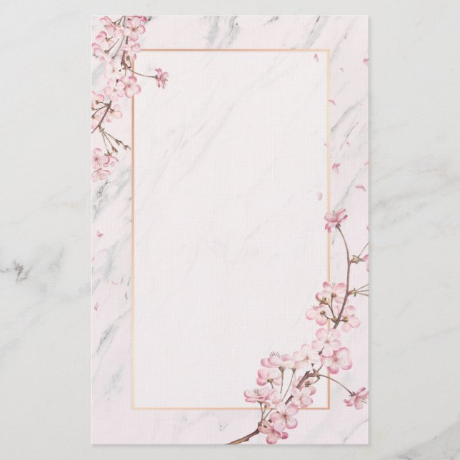 Cherry Blossoms Personalised Stationery (Front)