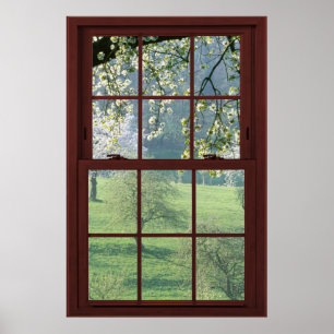 Cherry Blossoms Picture Window Illusion #3 of 3 Poster