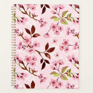 Cherry Blossoms Pink Background Planner