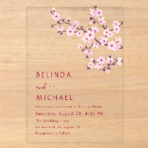 Cherry Blossoms Pink Clear Casual Wedding