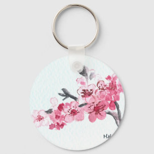 Cherry blossoms pink flowers key ring