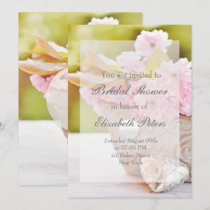 Cherry Blossoms-Pink Flowers Wedding Invitation