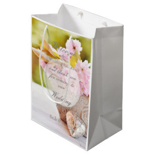 Cherry Blossoms-Pink Flowers Wedding Medium Gift Bag