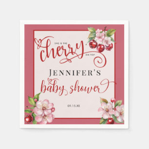  Cherry Blossoms   Pink Girl Baby Shower Napkin