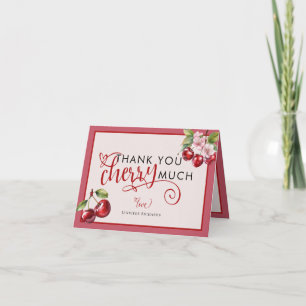 Cherry Blossoms Pink Girl Baby Shower Thank You Card