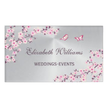 Cherry Blossoms Pink Silver Wedding Planner 