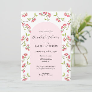 Cherry Blossoms Pink & White Bridal Shower Invitation