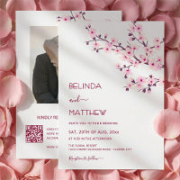 Cherry Blossoms Pink White Casual Wedding