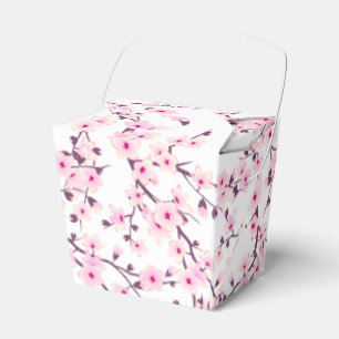 Cherry Blossoms Pink White Floral Favour Box