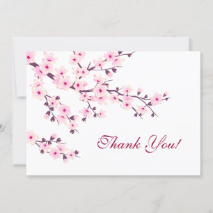 Cherry Blossoms Pink White Thank You
