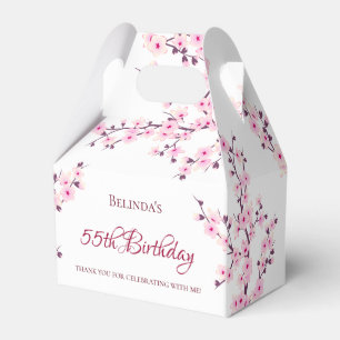 Cherry Blossoms Pink White Thank You Birthday   Favour Box