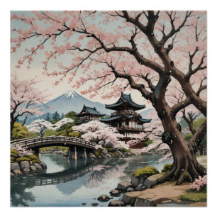 cherry blossoms poster