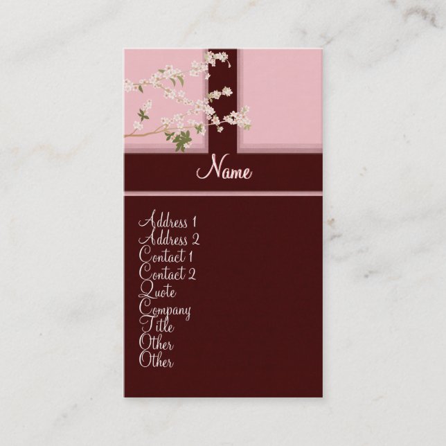Cherry Blossoms Profile Card (Front)
