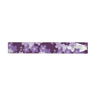 Cherry Blossoms Purple Sakura Wrap Around Label