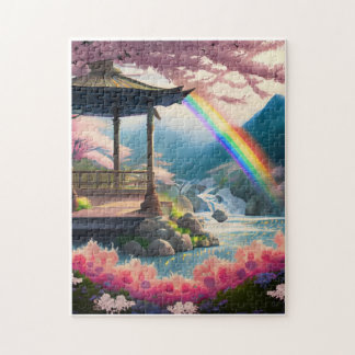 Cherry Blossoms Rainbow. Jigsaw Puzzle