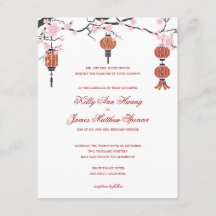 Cherry Blossoms & Red Lanterns | Wedding Cards