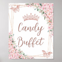 Cherry Blossoms Rose Gold Butterflies Candy Buffet