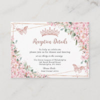 Cherry Blossoms Rose Gold Butterflies Quinceañera
