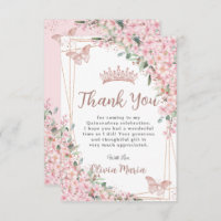 Cherry Blossoms Rose Gold Butterflies Quinceañera