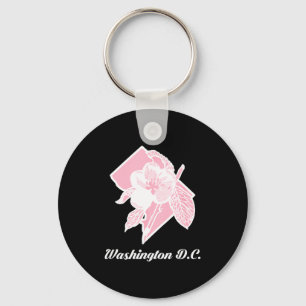 Cherry Blossoms Sakura Flower On Washington Distri Key Ring