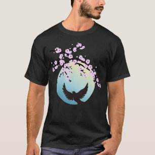 Cherry Blossoms SAKURA Full Moon Bird 1 T-Shirt