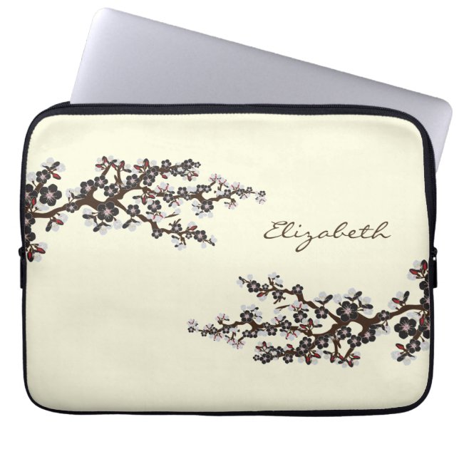 Cherry Blossoms Sakura Laptop Sleeve (black) (Front)