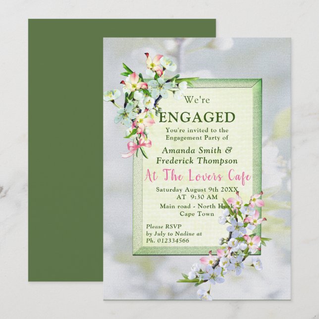 Cherry Blossoms Spring Party Invitation (Front/Back)