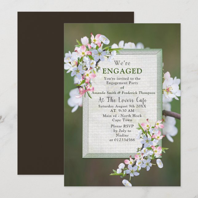 Cherry Blossoms Spring Party Invitation (Front/Back)