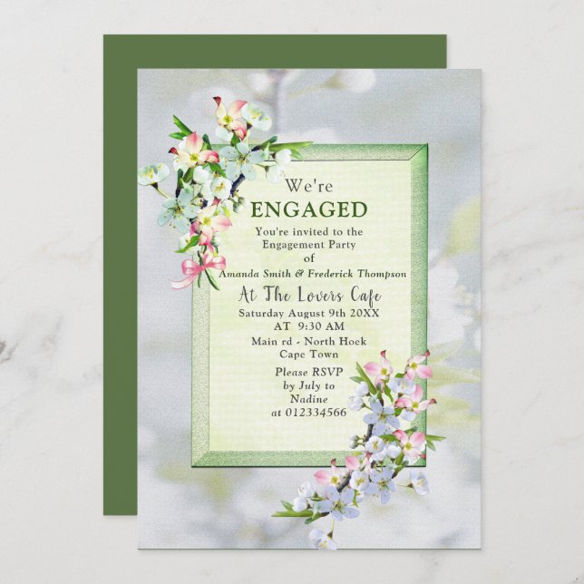 Cherry Blossoms Spring Party Invitation (Front/Back)