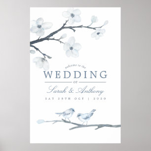 Cherry Blossoms Spring Wedding Welcome Poster