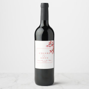 Cherry Blossoms Spring Wedding Wine Label