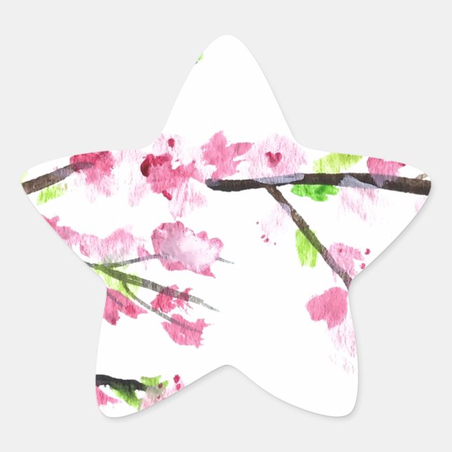 Cherry blossoms star sticker (Front)