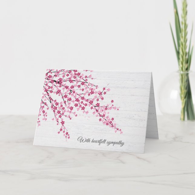 Cherry Blossoms Sympathy Card (Front)