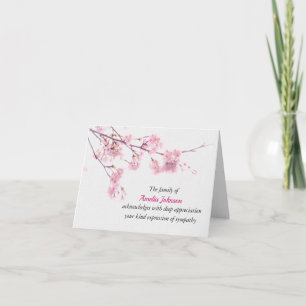 Cherry Blossoms Sympathy Thank You Card