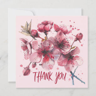 Cherry blossoms. Thank You Card