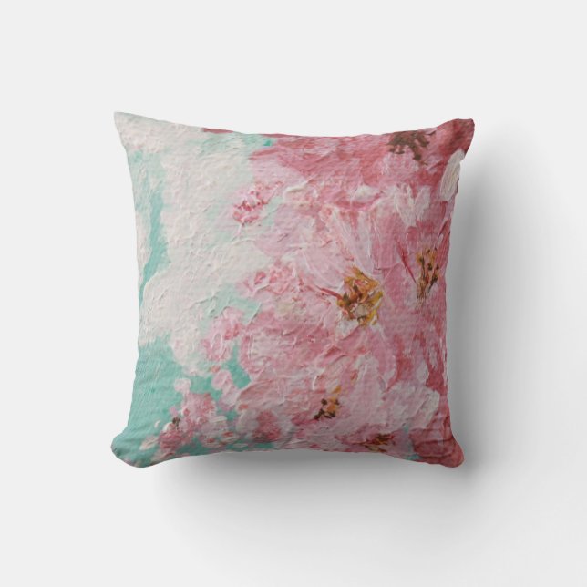 Cherry Blossoms Throw Pillow (Front)
